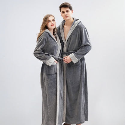 Ownkoti Unisex Fleece Plush Warm Hooded Robe - image 0