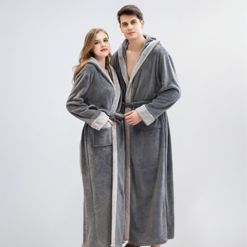 Ownkoti Unisex Fleece Plush Warm Hooded Robe - image 2