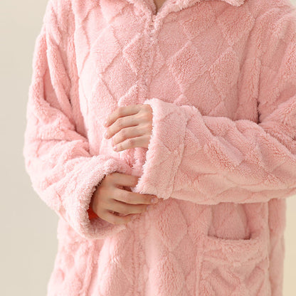 Ownkoti Diamond Textured Zip-Up Plush Robe - image 8