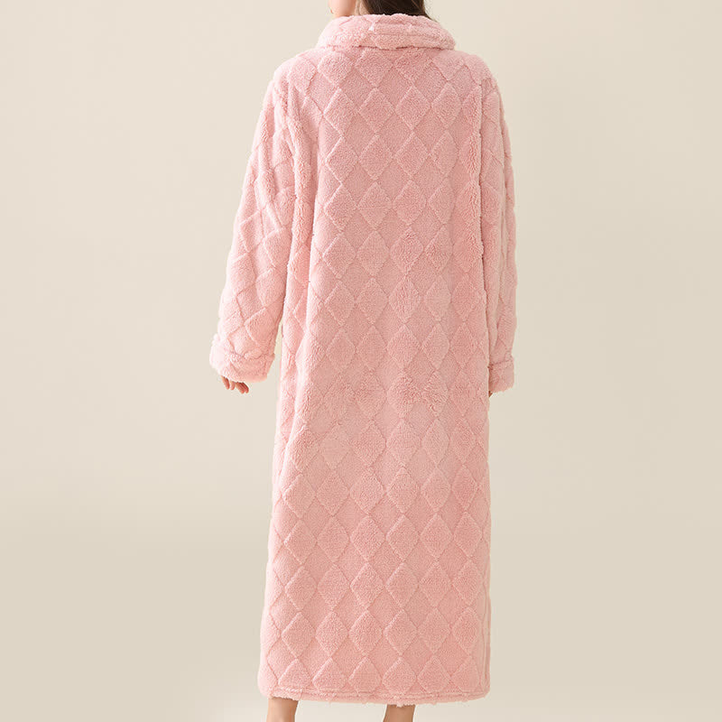 Ownkoti Diamond Textured Zip-Up Plush Robe - image 6