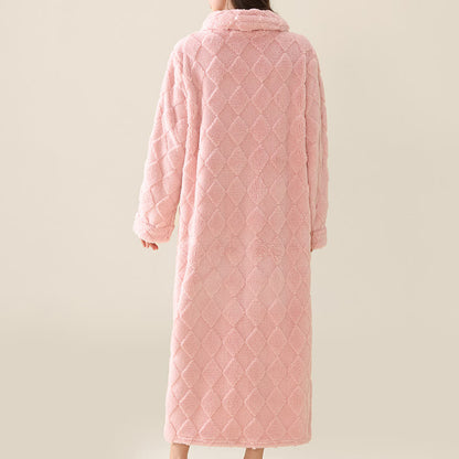 Ownkoti Diamond Textured Zip-Up Plush Robe - image 6