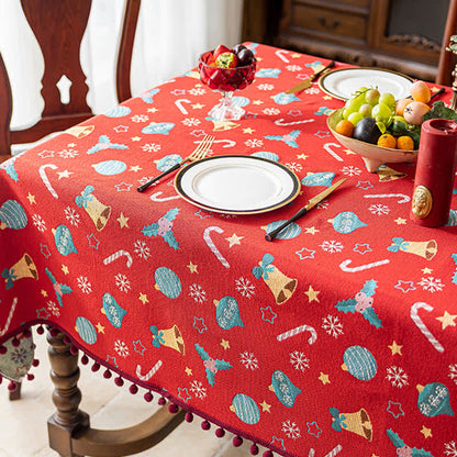 Ownkoti Jingle Bell Print Christmas Tablecloth - image 4