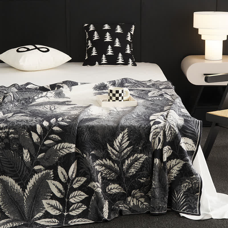 Ownkoti Jacquard Retro Multi-functional Throw Blanket - Gray - 51" x 71" - image 5