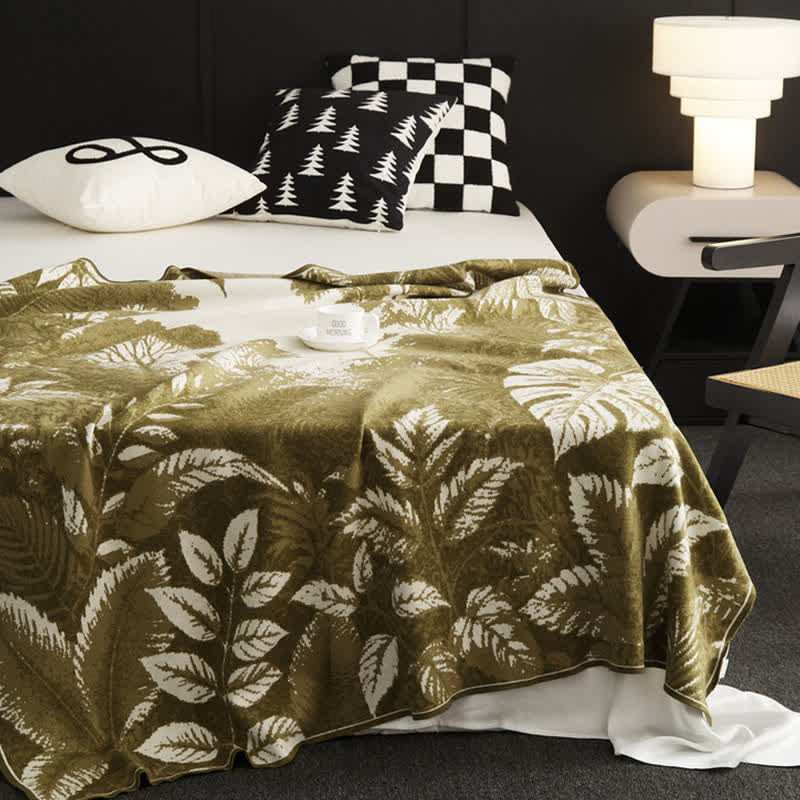 Ownkoti Jacquard Retro Multi-functional Throw Blanket - Green - 51" x 71" - image 0