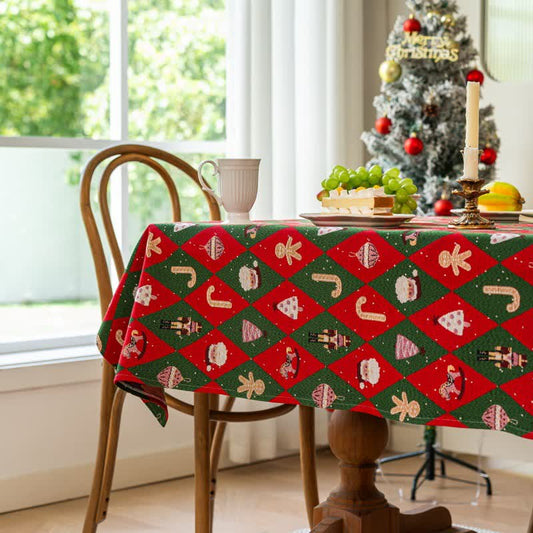 Ownkoti Christmas Inspired Diamond Plaid Tablecloth - 55" x 102" - image 0