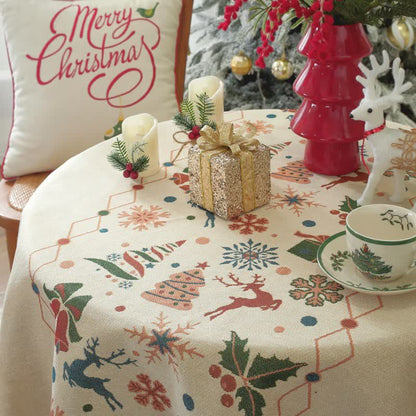 Ownkoti Christmas Bell Elk Tassel Tablecloth - image 4