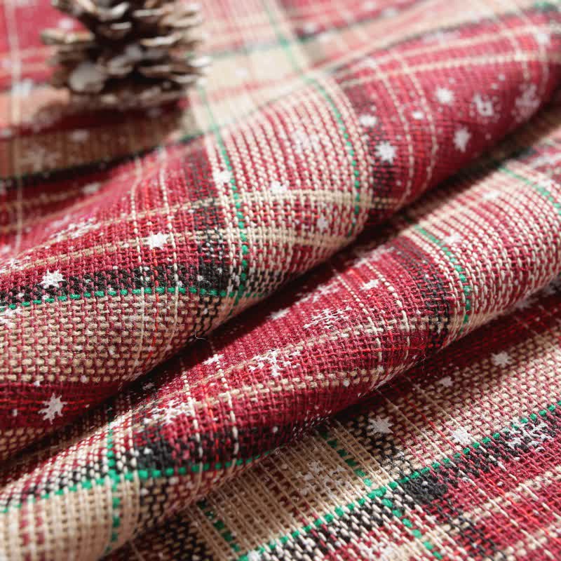 Ownkoti Christmas Snowflake Plaid Tassel Tablecloth - image 4