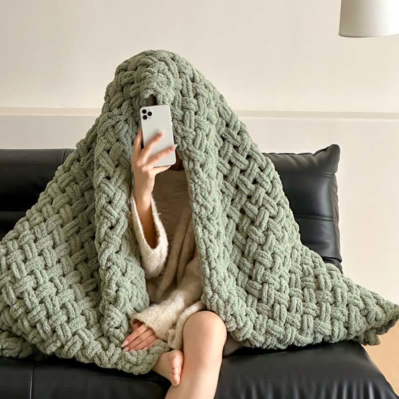 Ownkoti Chunky Knit Hand-Woven Throw Blanket - image 24