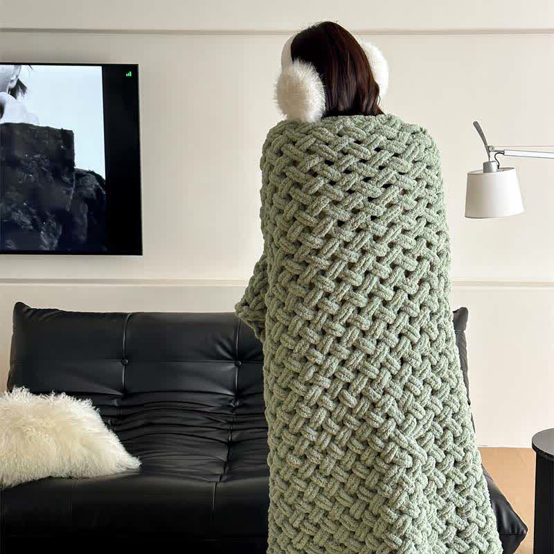 Ownkoti Chunky Knit Hand-Woven Throw Blanket - image 25
