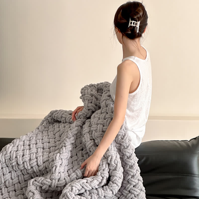 Ownkoti Chunky Knit Hand-Woven Throw Blanket - image 15