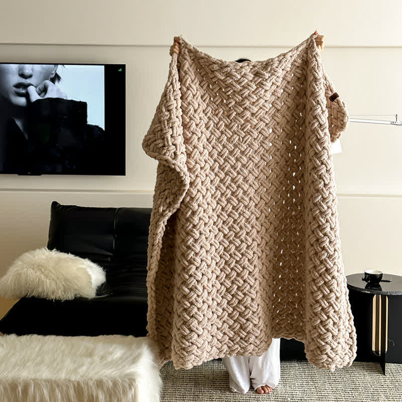 Ownkoti Chunky Knit Hand-Woven Throw Blanket - image 32