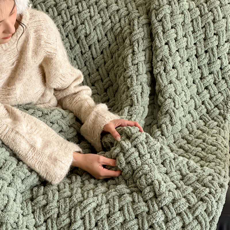 Ownkoti Chunky Knit Hand-Woven Throw Blanket - image 28