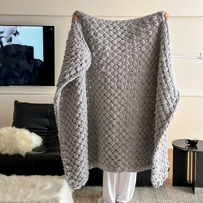 Ownkoti Chunky Knit Hand-Woven Throw Blanket - image 14