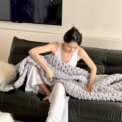 Ownkoti Chunky Knit Hand-Woven Throw Blanket - image 17