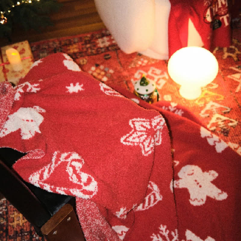 Ownkoti Christmas Gingerbread Man Knit Throw Blanket - image 5