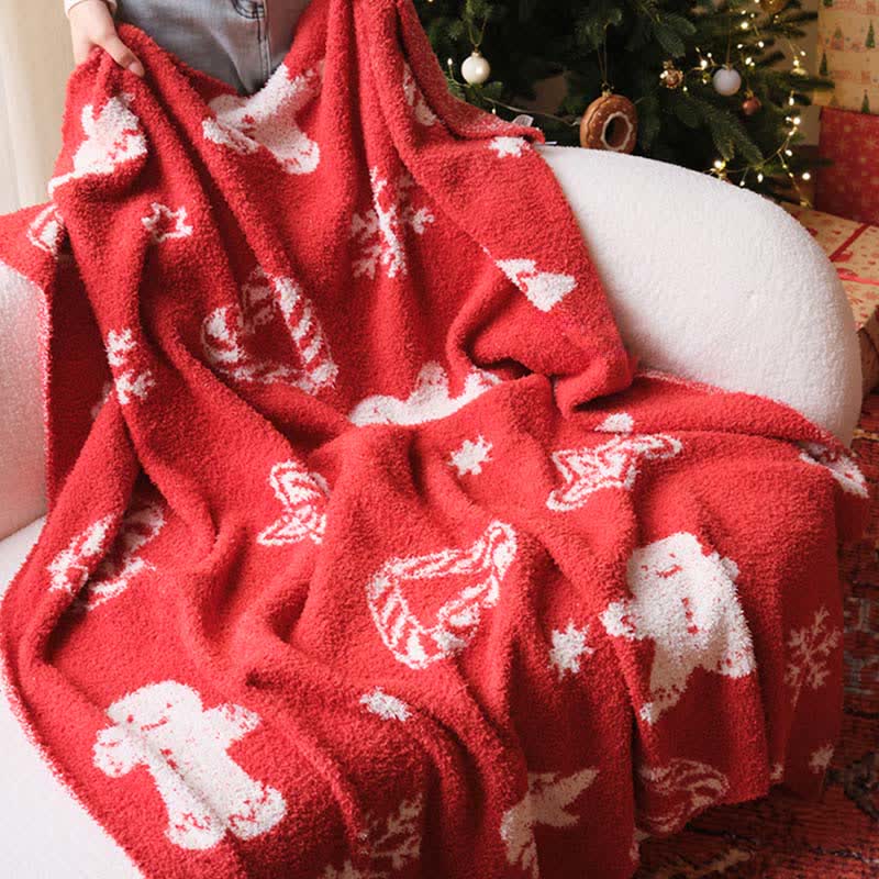 Ownkoti Christmas Gingerbread Man Knit Throw Blanket - image 2