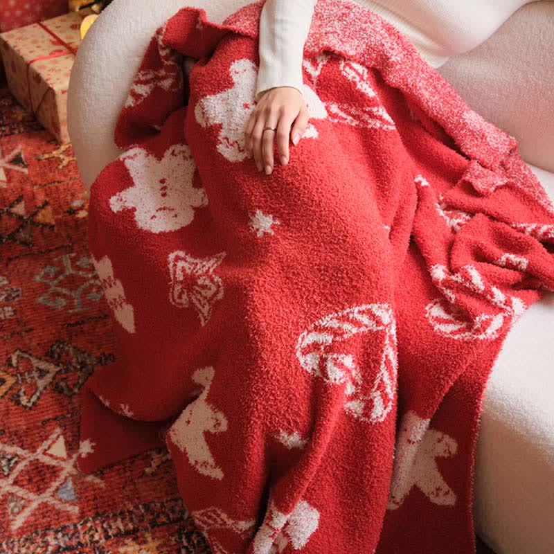 Ownkoti Christmas Gingerbread Man Knit Throw Blanket - image 3