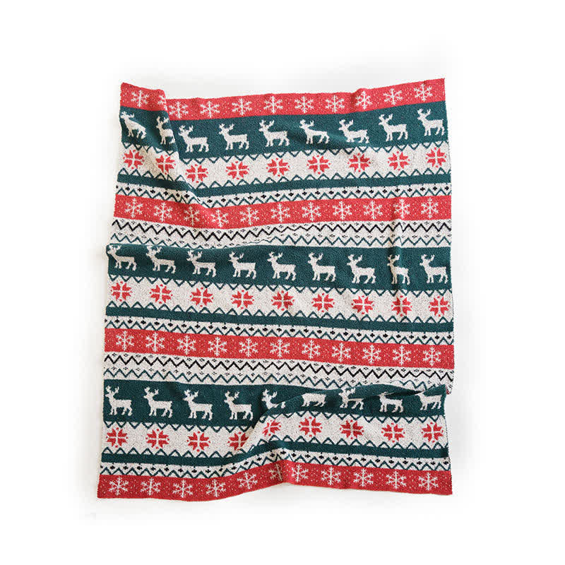 Ownkoti Christmas Fair Isle Reindeer Throw Blanket - image 9