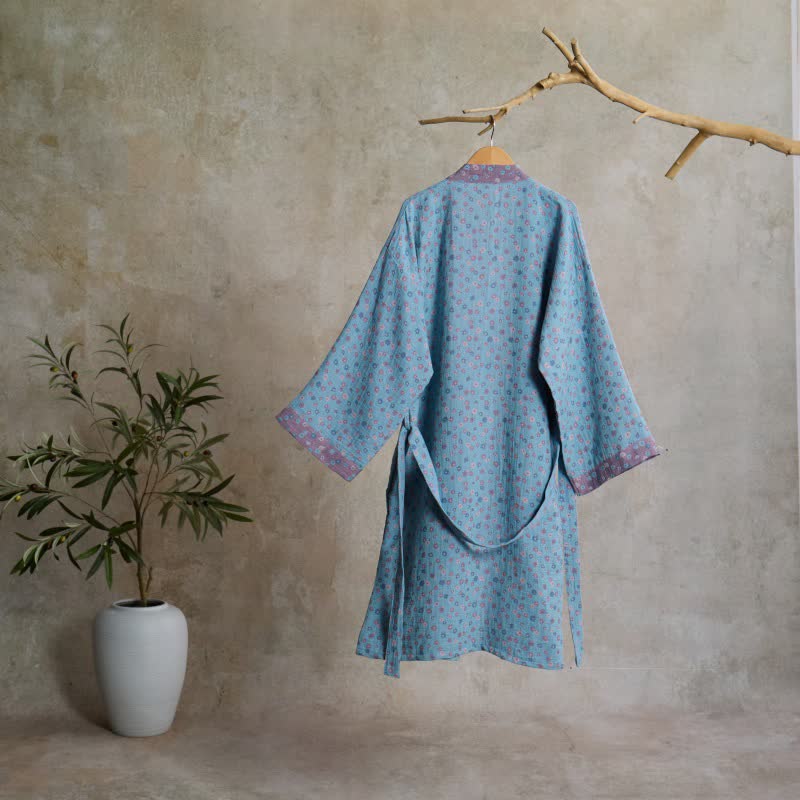 Ownkoti Rustic Floral Jacquard Cotton Kimono Robe - image 1