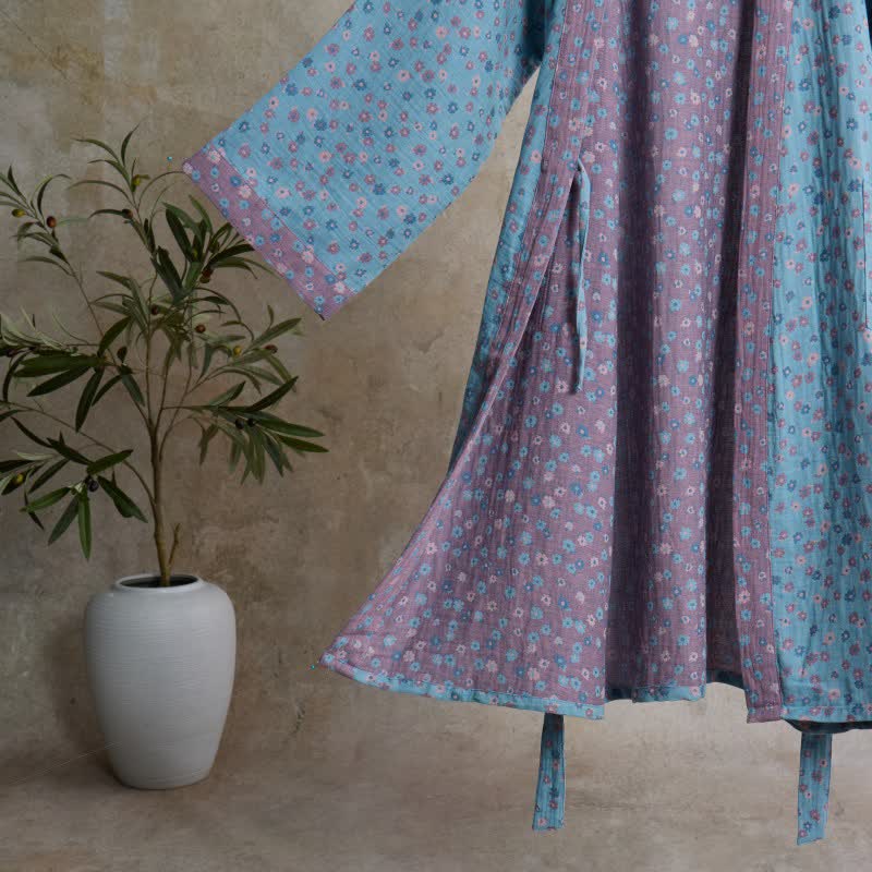 Ownkoti Rustic Floral Jacquard Cotton Kimono Robe - image 3