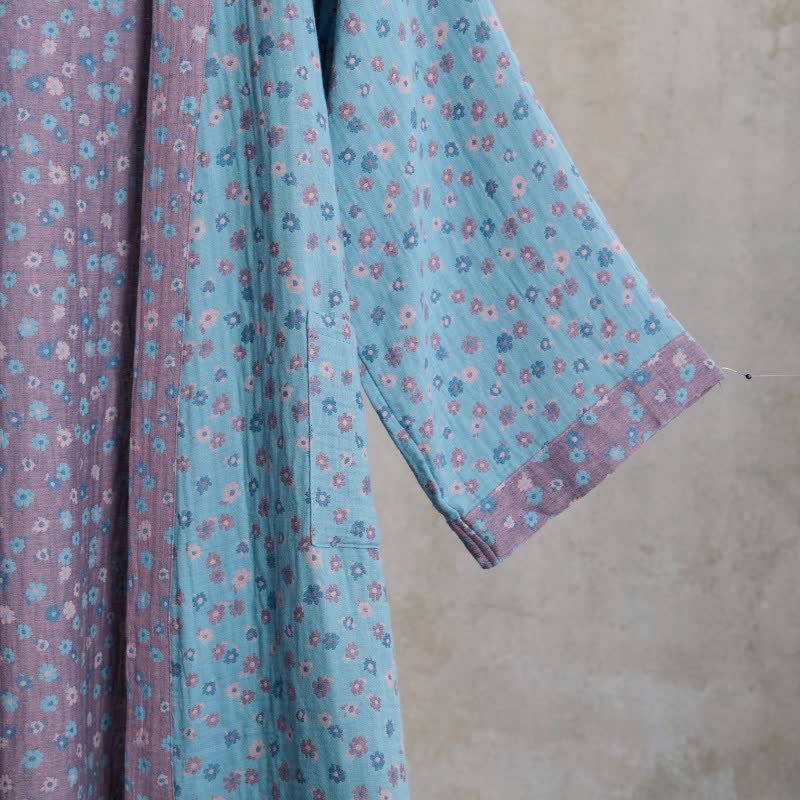 Ownkoti Rustic Floral Jacquard Cotton Kimono Robe - image 4