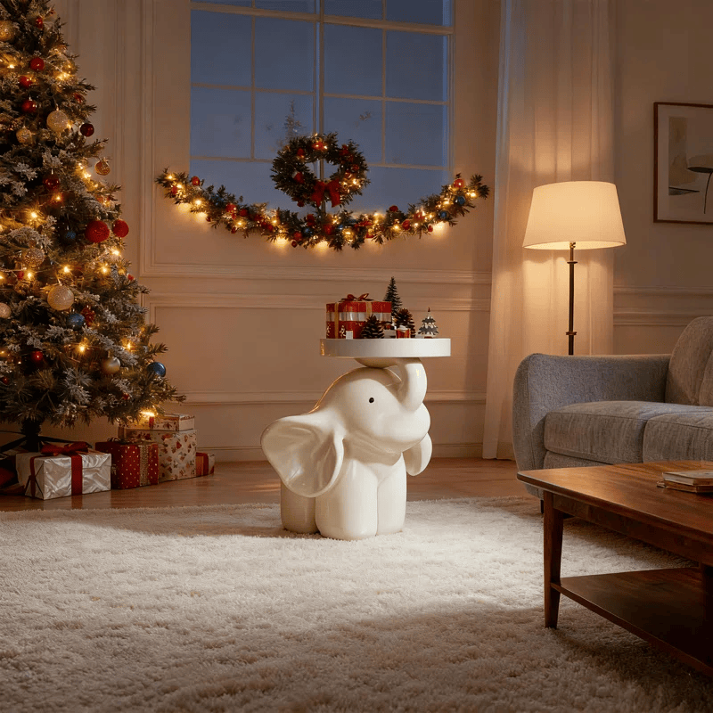 Ownkoti Elephant Base Side Table With Tray - image 3