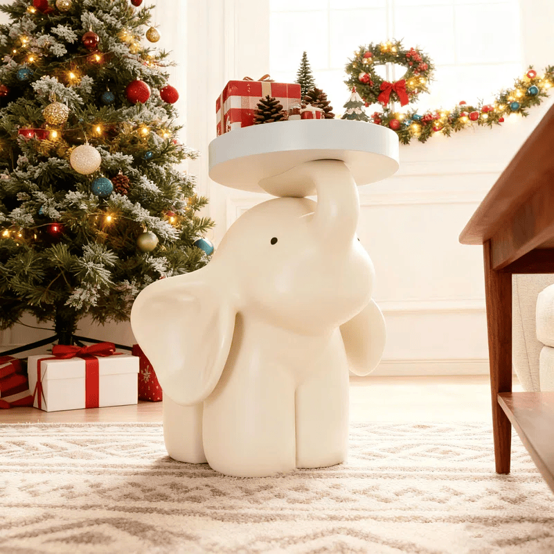 Ownkoti Elephant Base Side Table With Tray - image 1