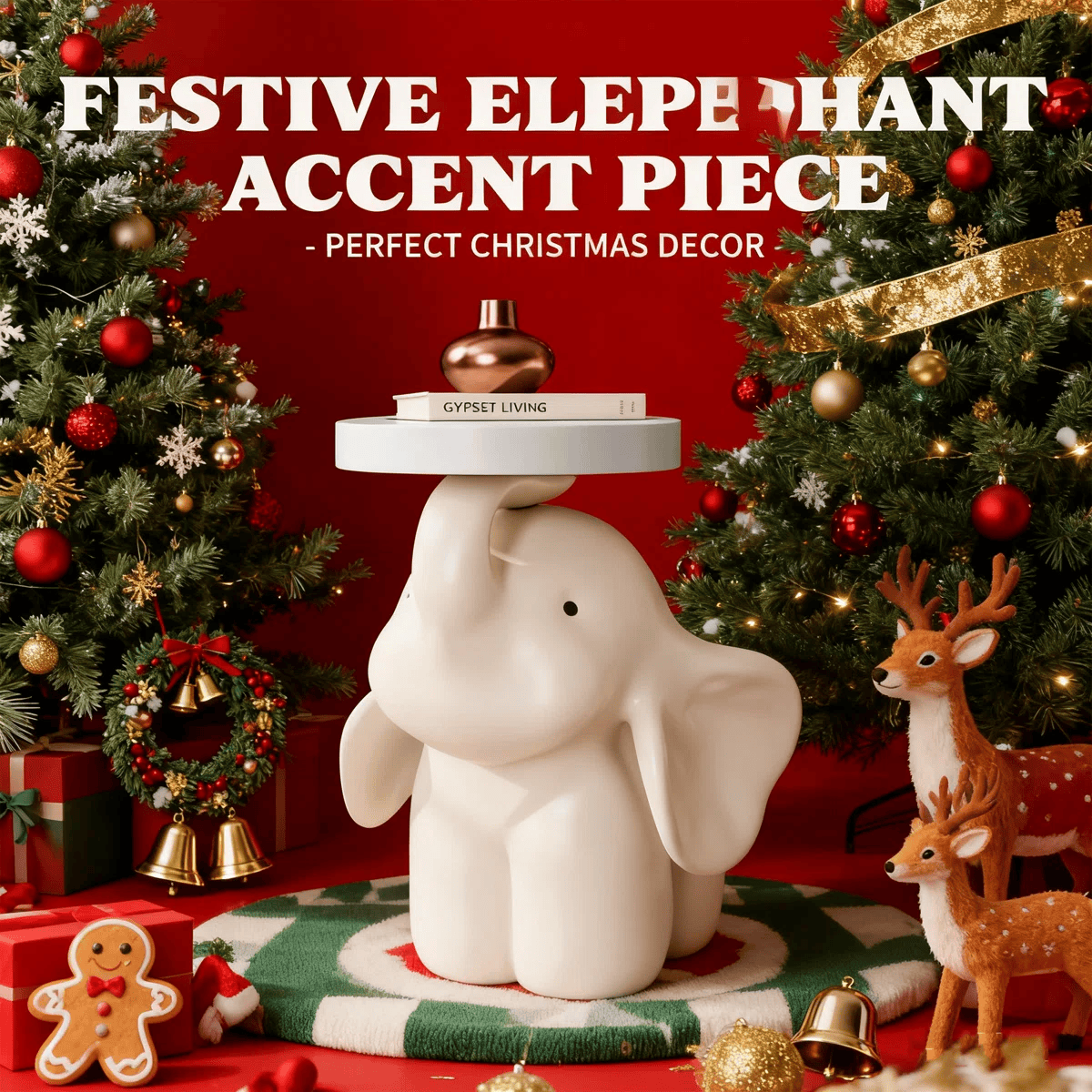 Ownkoti Elephant Base Side Table With Tray - image 4