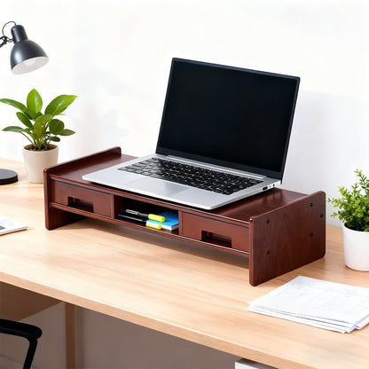 Ownkoti Computer Monitor Stand Riser Desk Organizer - Brown - image 0
