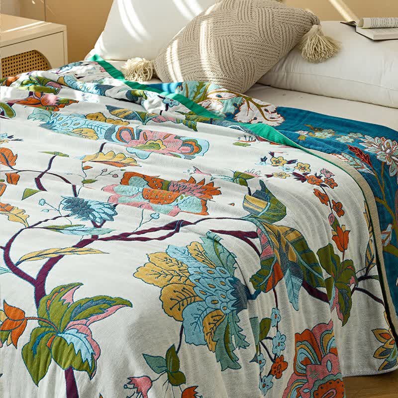 Ownkoti Floral Leaf Jacquard Cotton Gauze Quilt - image 4