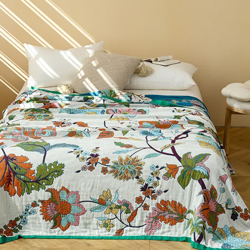 Ownkoti Floral Leaf Jacquard Cotton Gauze Quilt - image 2