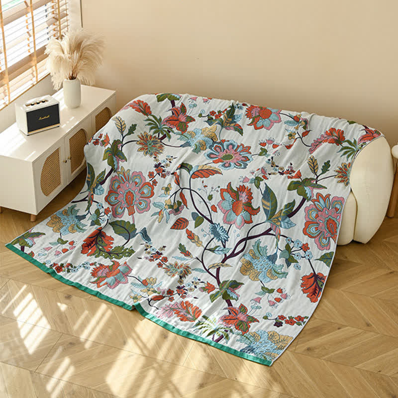 Ownkoti Floral Leaf Jacquard Cotton Gauze Quilt - image 5