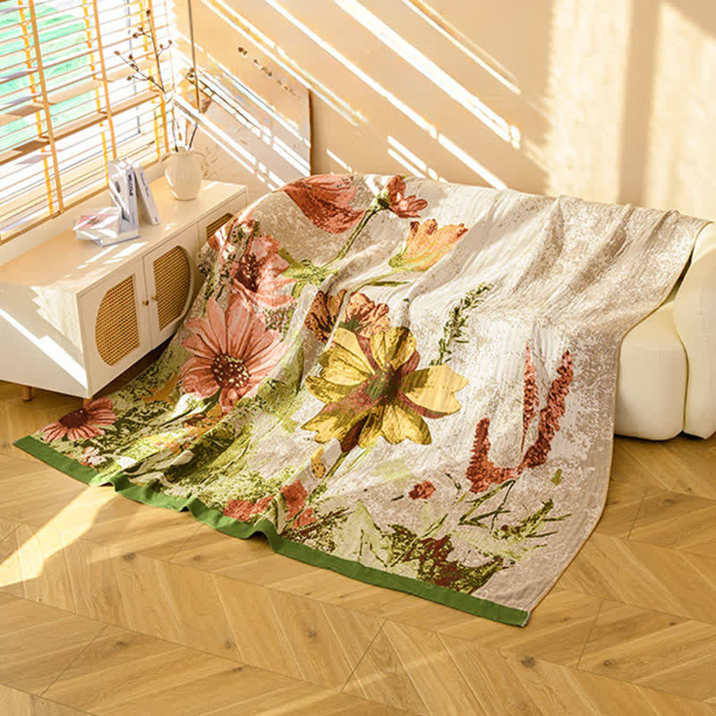 Ownkoti Impressionist Floral Jacquard Cotton Gauze Quilt - image 3