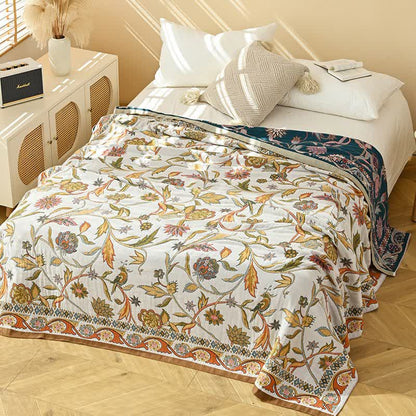 Ownkoti Pastoral Style Leaf Cotton Gauze Quilt - King - image 0