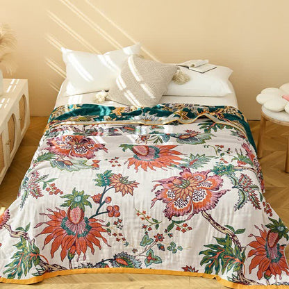 Ownkoti Retro Blooming Flower Cotton Gauze Quilt - image 1