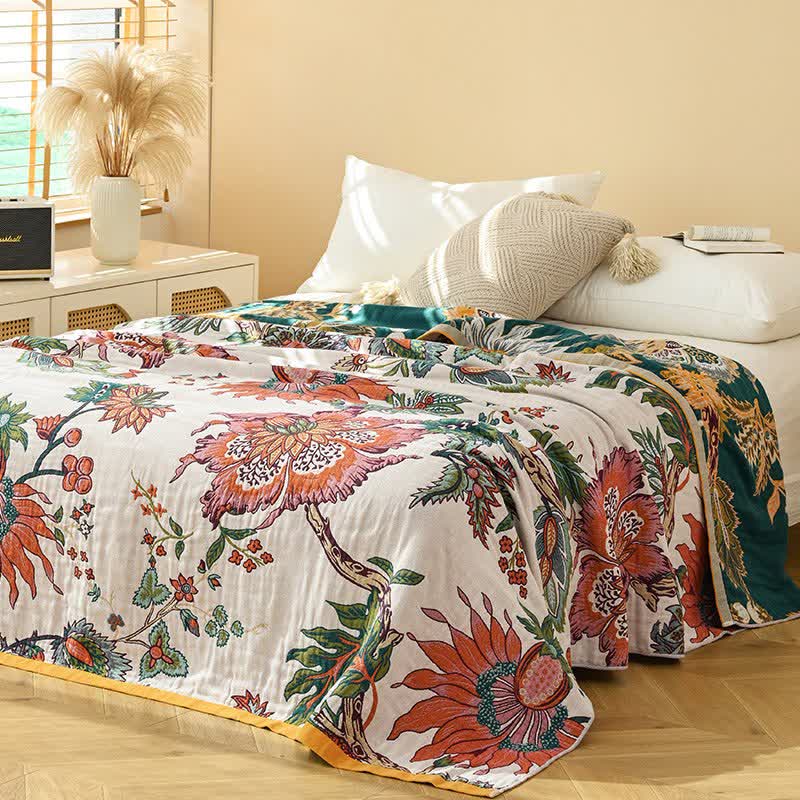 Ownkoti Retro Blooming Flower Cotton Gauze Quilt - image 2