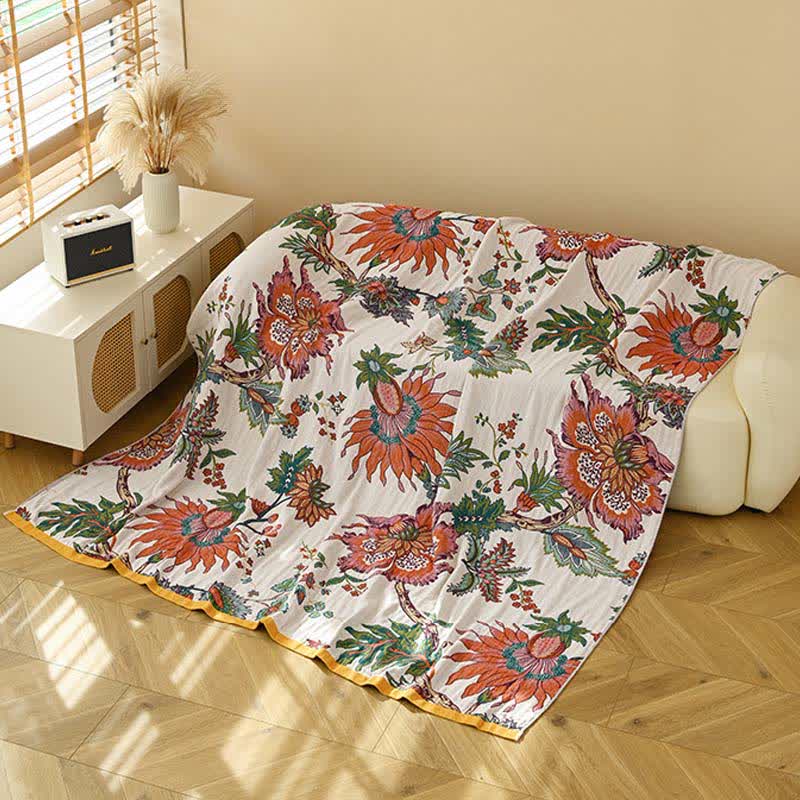 Ownkoti Retro Blooming Flower Cotton Gauze Quilt - image 5