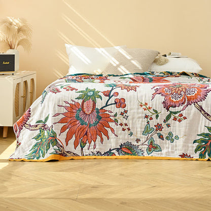 Ownkoti Retro Blooming Flower Cotton Gauze Quilt - image 3