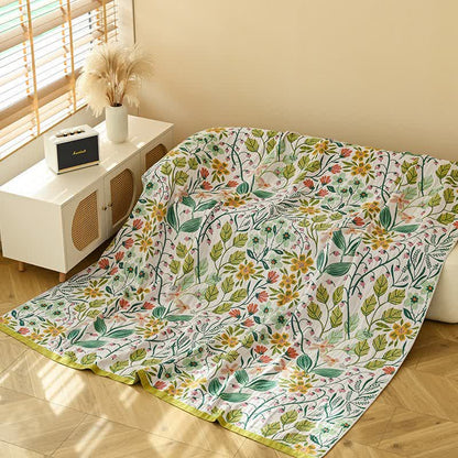 Ownkoti Green Leaf Flower Cotton Gauze Quilt - image 3