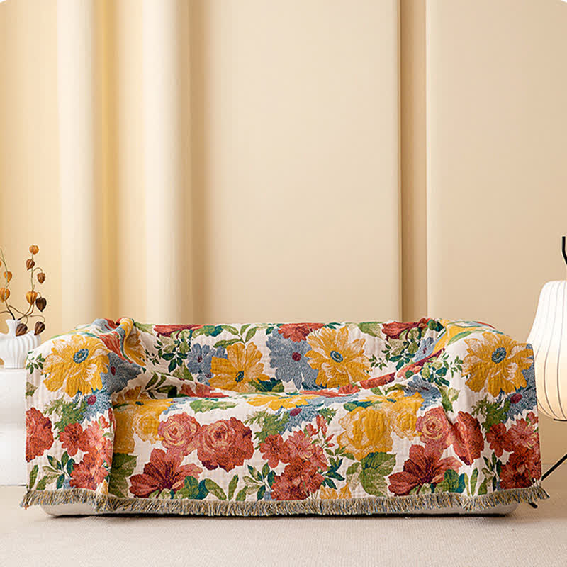 Ownkoti Luxurious Floral Cotton Gauze Tassel Quilt - image 4