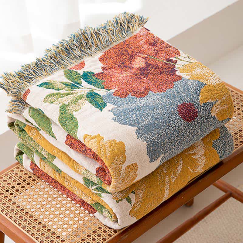 Ownkoti Luxurious Floral Cotton Gauze Tassel Quilt - image 2