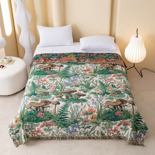 Ownkoti Mushroom Forest Cotton Gauze Tassel Quilt - King - image 0