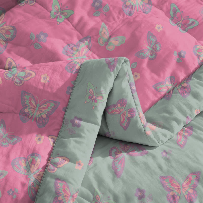 Ownkoti Pink Butterfly Cotton Gauze Jacquard Quilt - image 5