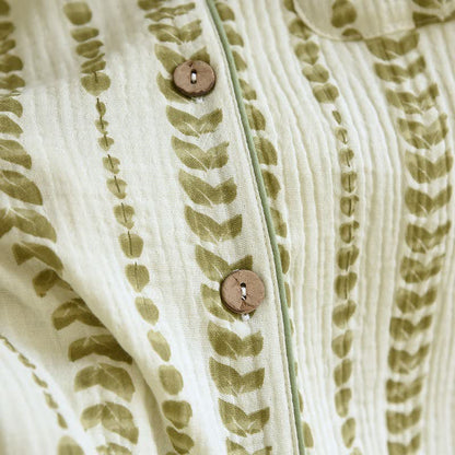 Ownkoti FLeaf Stripe Print Cotton Loungewear Set - image 6