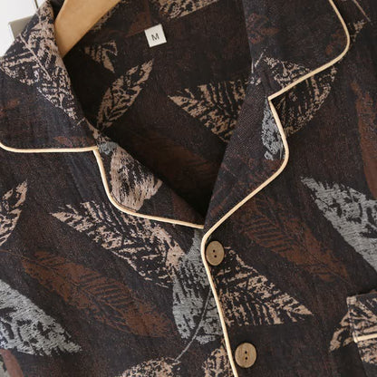 Ownkoti Artistic Leaf Jacquard Cotton Gauze Loungewear - image 3