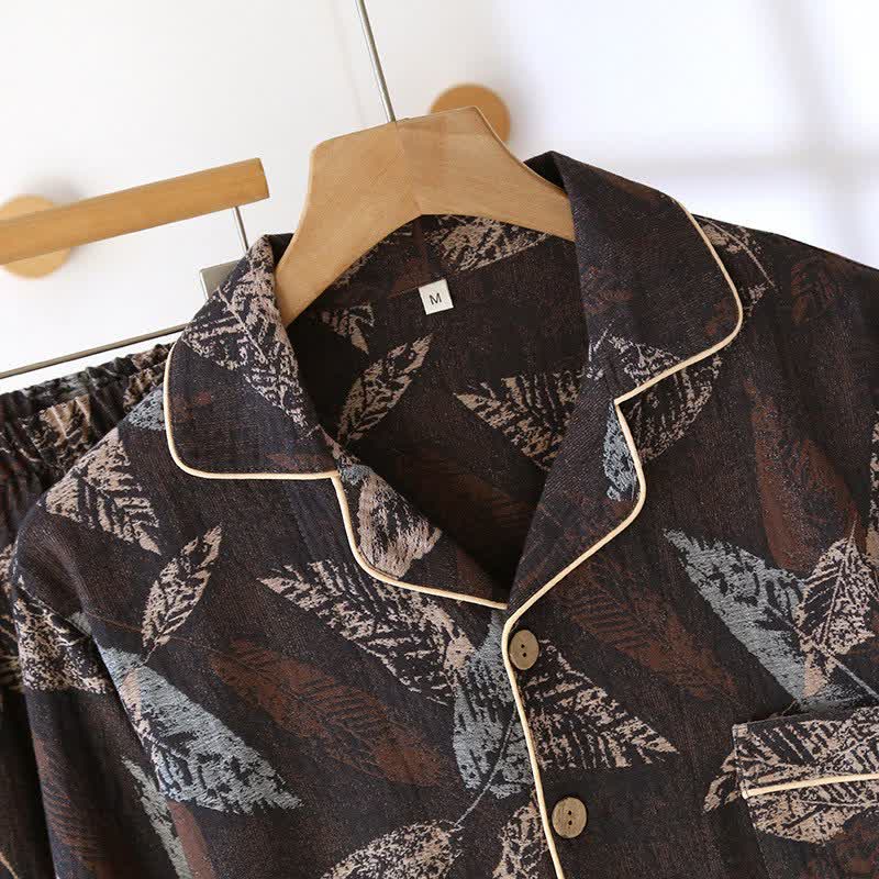 Ownkoti Artistic Leaf Jacquard Cotton Gauze Loungewear - image 2