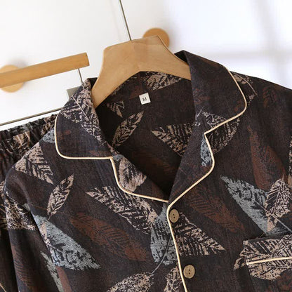 Ownkoti Artistic Leaf Jacquard Cotton Gauze Loungewear - image 2