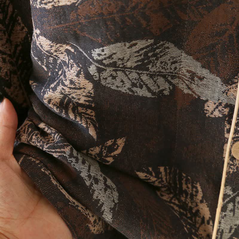 Ownkoti Artistic Leaf Jacquard Cotton Gauze Loungewear - image 7