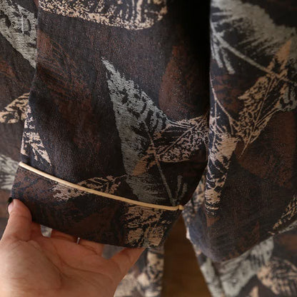 Ownkoti Artistic Leaf Jacquard Cotton Gauze Loungewear - image 4