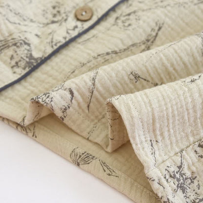 Ownkoti Elegant Vintage Floral Cotton Loungewear Set - image 11